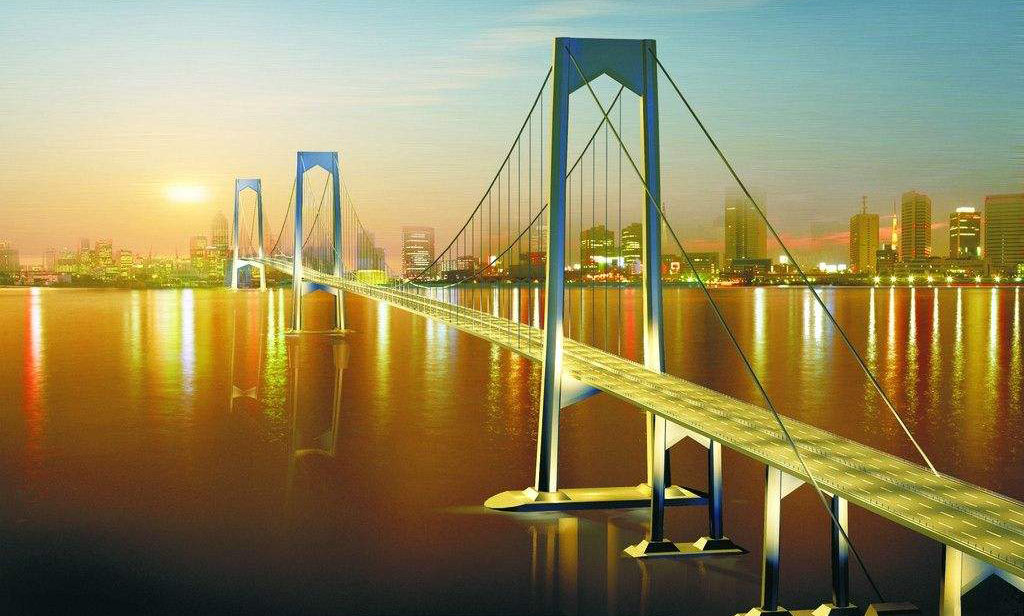 Night view of Taizhou Bridge