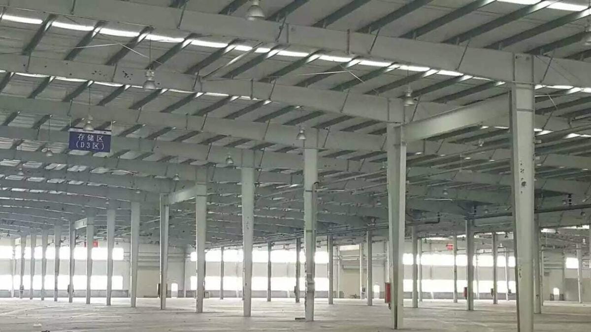 inside view of a steel warehouse
